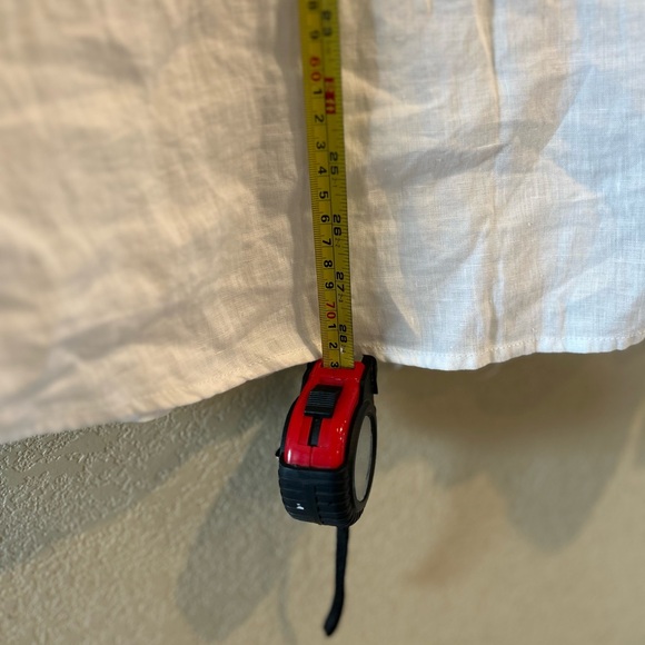 Jones & Co. Women’s 100% Linen White Airy Flowy Button Up Shirt Size L - Picture 7 of 7